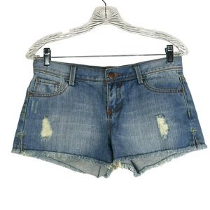 Forever 21 Distressed Cutt-Off Jean Shorts Women's Size 26 Medium Wash Blue Deni